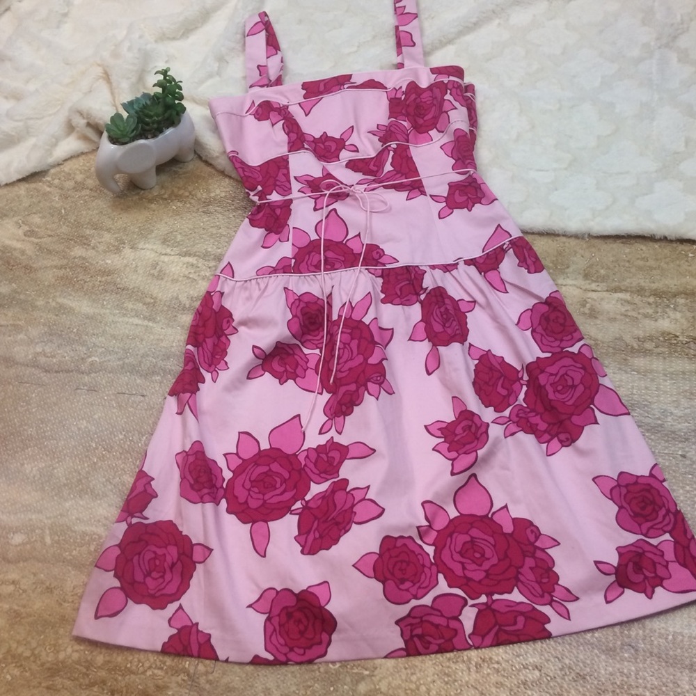NWT Pink Floral Rose Print Dress